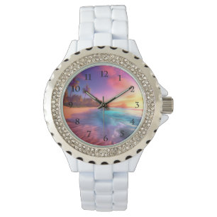 Kleurrijk dromerig strand horloge