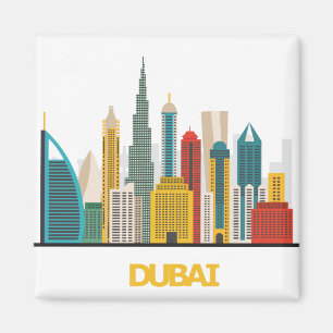 kleurrijk Dubai cartoon landschap Magneet
