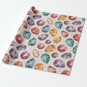 Kleurrijk edelsteenpatroon (1) cadeaupapier