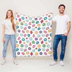 Kleurrijk edelsteenpatroon (3) fleece deken