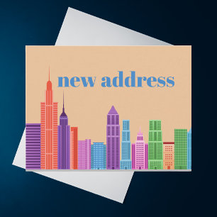 Kleurrijk Eenvoudig Modern We Zijn Verhuisd Nieuw Briefkaart