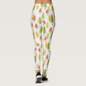 Kleurrijk Eenvoudig Rustiek Bos Pinetree Art Patro Leggings (Achterkant)