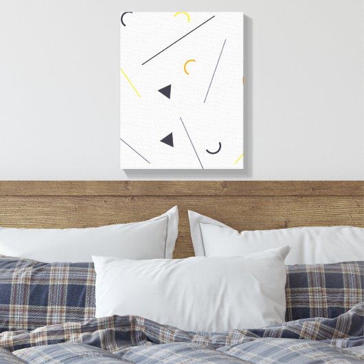 Kleurrijk, eenvoudig, trendy, geometrisch ontwerp  canvas afdruk (Insitu (Slaapkamer))