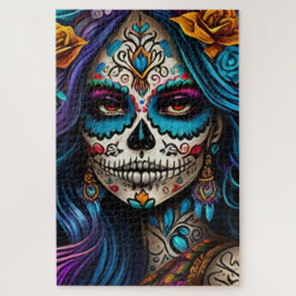 Kleurrijk eerbetoon: Dag van de Dode Make-up Artis Legpuzzel