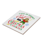 Kleurrijk Eet de kerstkoekjes Tegeltje (Zijkant)