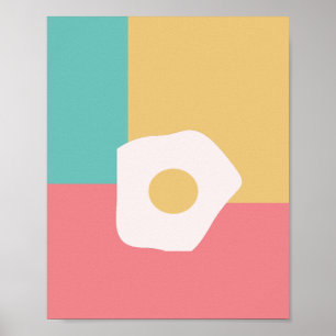 Kleurrijk eierenontbijt in Pop Art-stijl Poster
