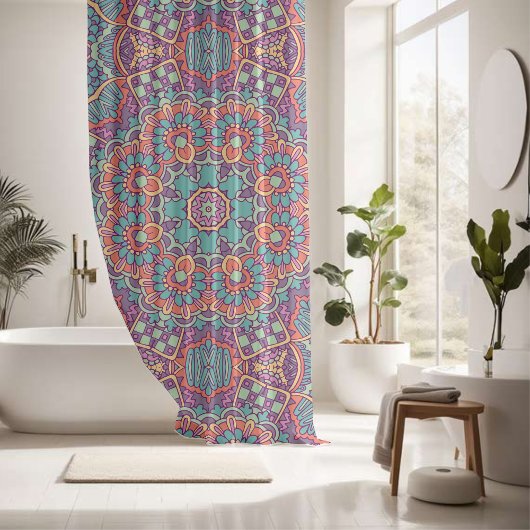 Kleurrijk Elegantiepatroon Douchegordijn