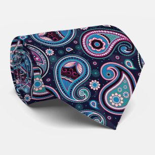 Kleurrijk en beige elegant  paisleypatroon stropdas