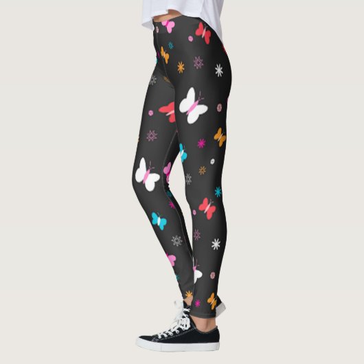 Kleurrijk en helder vlinderpatroon leggings (Links)
