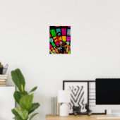 Kleurrijk en Jazzy Treble Clef en Piano Poster (Thuiskantoor)