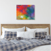 kleurrijk en modern abstract kunstrood en blauw canvas afdruk (Insitu (Slaapkamer))