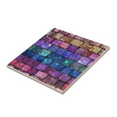 Kleurrijk en sprankelend bakstenen patroon tegeltje (Zijkant)