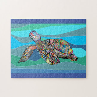 Kleurrijk en tropisch Zee Turtle Jigzaag Puzzle Legpuzzel