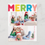 Kleurrijk en Vrolijk Jaar In Review Verticaal 3 Fo Feestdagenkaart (Voorkant)