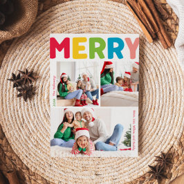 Kleurrijk en Vrolijk Jaar In Review Verticaal 3 Fo Feestdagenkaart