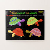 Kleurrijk en vun schildpad design van grootouders legpuzzel (Horizontaal)