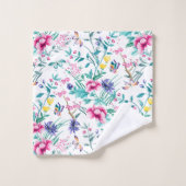Kleurrijk Engels patroon van tuinbloemen Bad Handdoek (Wasdoekje)