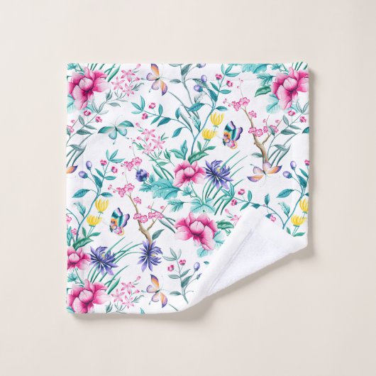 Kleurrijk Engels patroon van tuinbloemen Bad Handdoek (Wasdoekje)