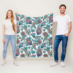 Kleurrijk etnisch paisleypatroon fleece deken