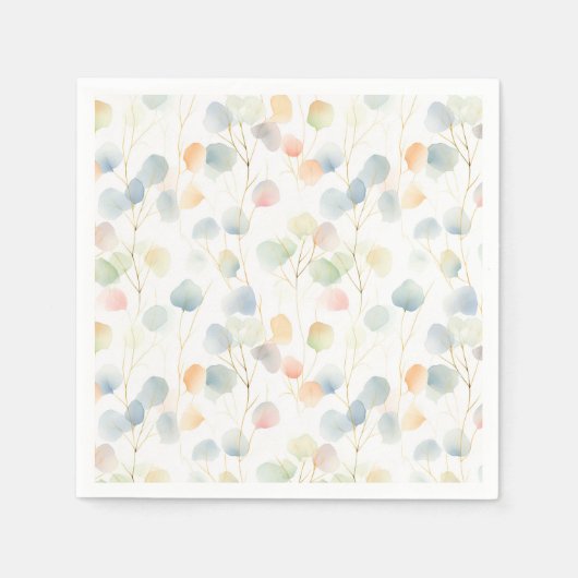 Kleurrijk Eucalyptus gebladerte papier Servet (Voorkant)