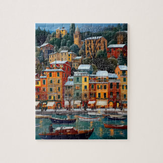 Kleurrijk Europees dorpspuzzel – Wintervakantie Legpuzzel
