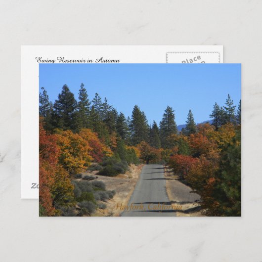 Kleurrijk Ewing Reservoir in de Herfst.... Briefka Briefkaart (Voorkant / Achterkant)