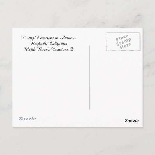 Kleurrijk Ewing Reservoir in de Herfst.... Briefka Briefkaart (Achterkant)