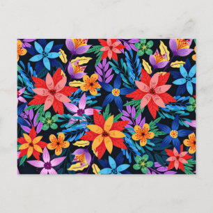 Kleurrijk Exotisch Bloemmotief-68578 Briefkaart