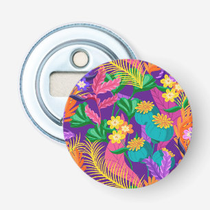 Kleurrijk Exotisch Bloempatroon-23148 Button Flesopener