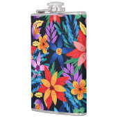 Kleurrijk Exotisch Bloempatroon-68578 Heupfles (Links)