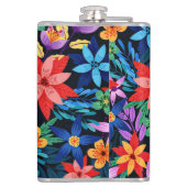 Kleurrijk Exotisch Bloempatroon-68578 Heupfles (Achterkant)