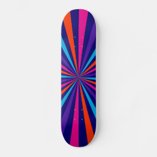 Kleurrijk explosief draaiend wielontwerp skateboard