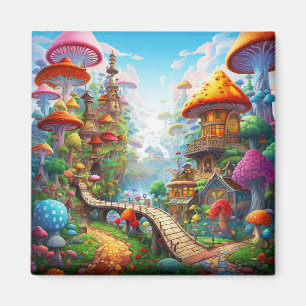Kleurrijk fantasieland magneet