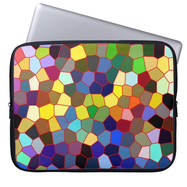 Kleurrijk Faux-Glas in lood Laptop Sleeve (Voorkant)