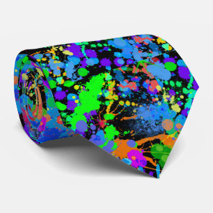 Kleurrijk, Faux Neon, Paintball, Fun Stropdas