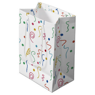 Kleurrijk Feest Confetti Patroon Medium Cadeauzakje