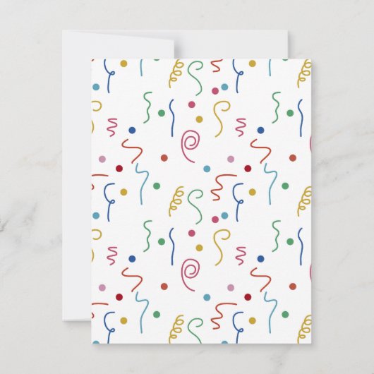 Kleurrijk Feestconfetti Aangepaste Naam Notitiekaartje (Achterkant)