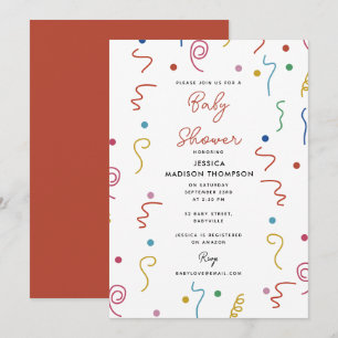 Kleurrijk Feestconfetti Baby Shower Kaart