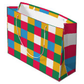 Kleurrijk feestelijk schaakbord groot cadeauzakje (Achterkant Gekanteld)