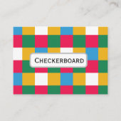 Kleurrijk feestelijk schaakbord visitekaartje (Voorkant)