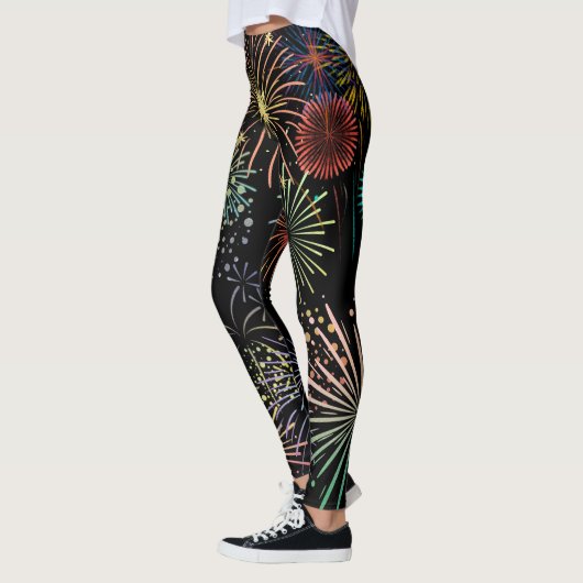 Kleurrijk Fireworks grafisch ontwerp Leggings (Links)