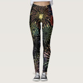 Kleurrijk Fireworks grafisch ontwerp Leggings (Voorkant)