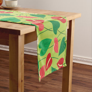 Kleurrijk flamingo bloemen patroon korte tafelblad tafelloper