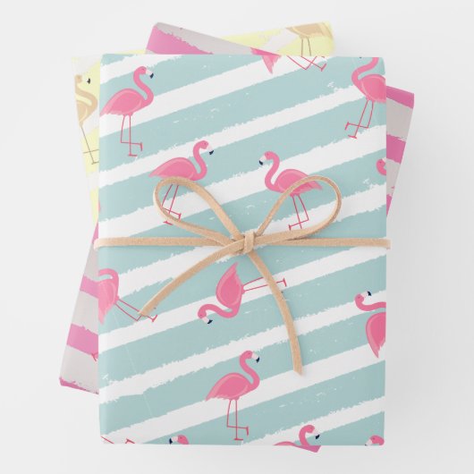 Kleurrijk Flamingo Verpakkingsdocument Inpakpapier Vel (In situ)