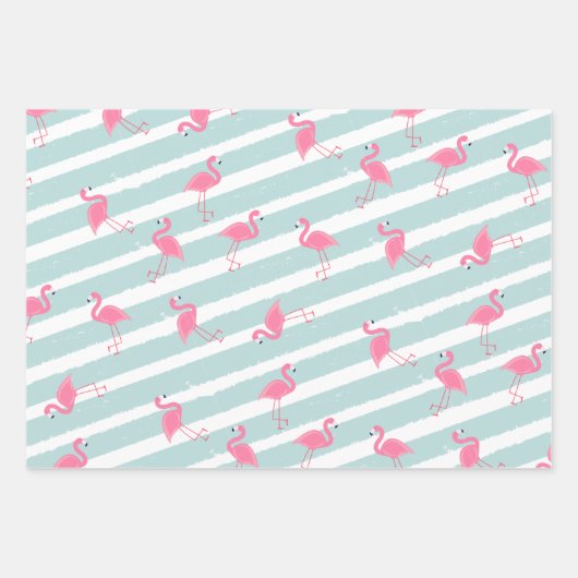 Kleurrijk Flamingo Verpakkingsdocument Inpakpapier Vel (Voorkant)