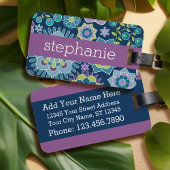 Kleurrijk flessenpatroon - Aangepaste naam Bagagelabel