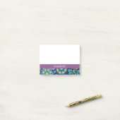 Kleurrijk flessenpatroon - Aangepaste naam Post-it® Notes (Op bureau)