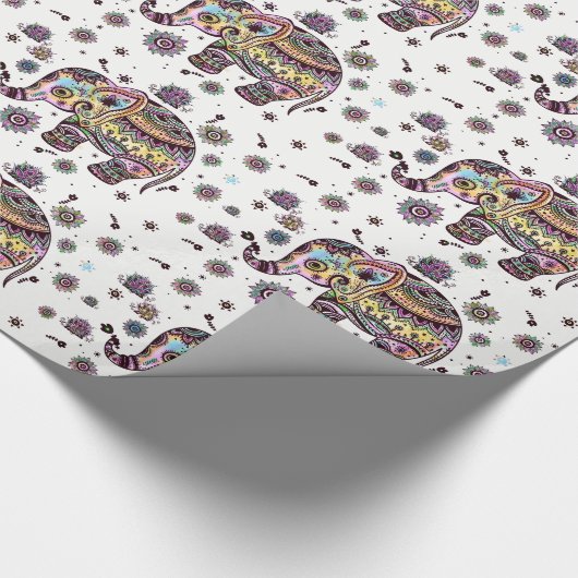 Kleurrijk flessenpatroon Elephant Pattern Cadeaupapier (Hoek)