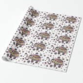 Kleurrijk flessenpatroon Elephant Pattern Cadeaupapier (Uitgerold)