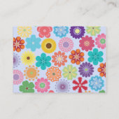 Kleurrijk flessenpatroon met meisjesventilator visitekaartje (Achterkant)